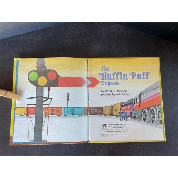 Huffin Puff Express Tell Tale Book 1974 Whitman Childrens Train Harrison Seiden - Picture 3 of 8